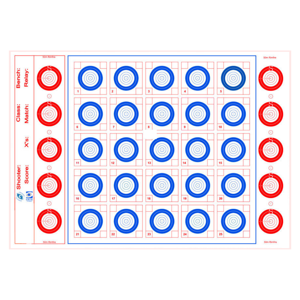 Alvo WRABF 25 metros 29x42 - 100 unids