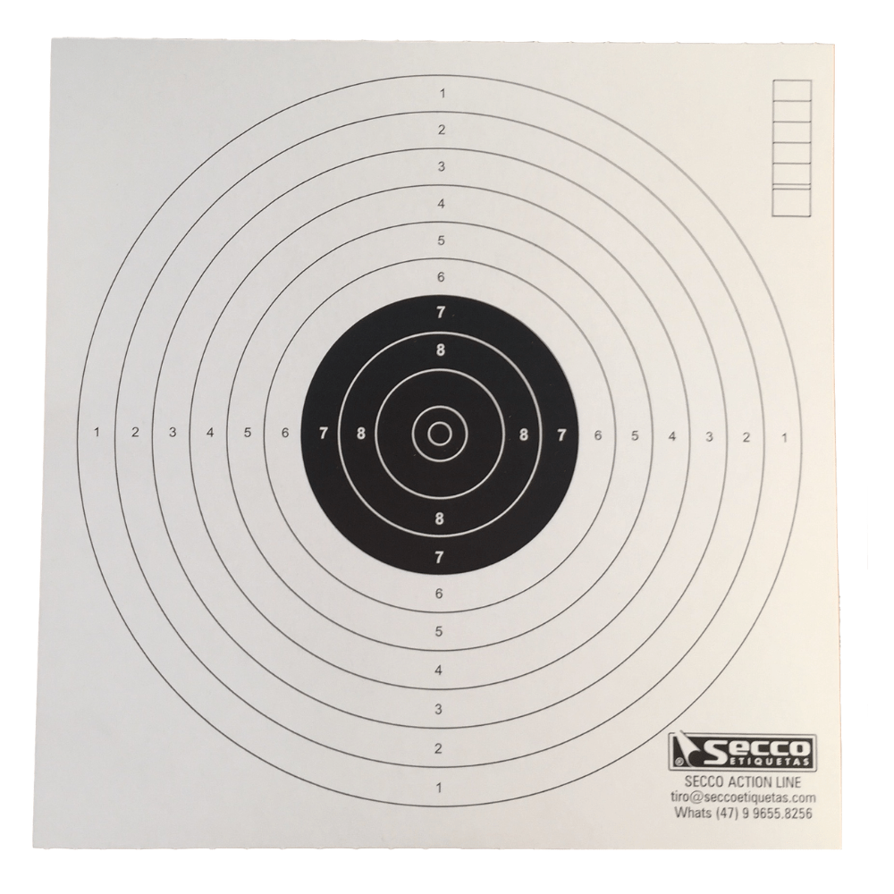 Alvo Pistola de Ar a 10 metros de Treino 17x17cm - 100 peças