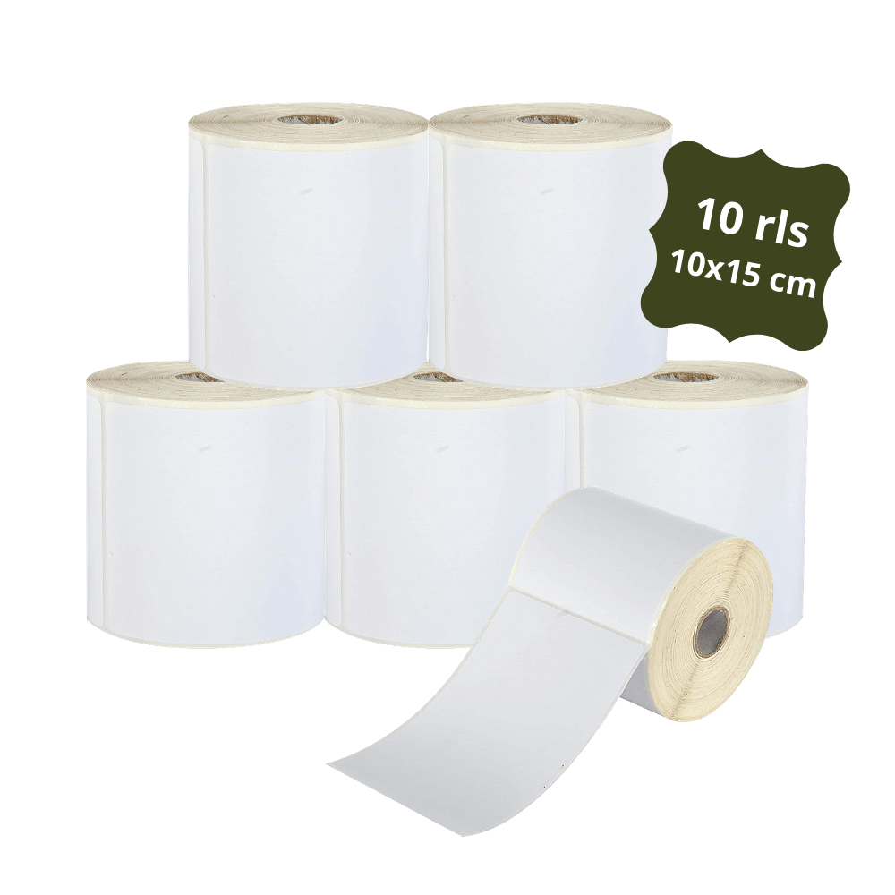 Kit 4 Rolos Etiqueta 10x15 + 4 Ribbons Jumbo Mercado Envios