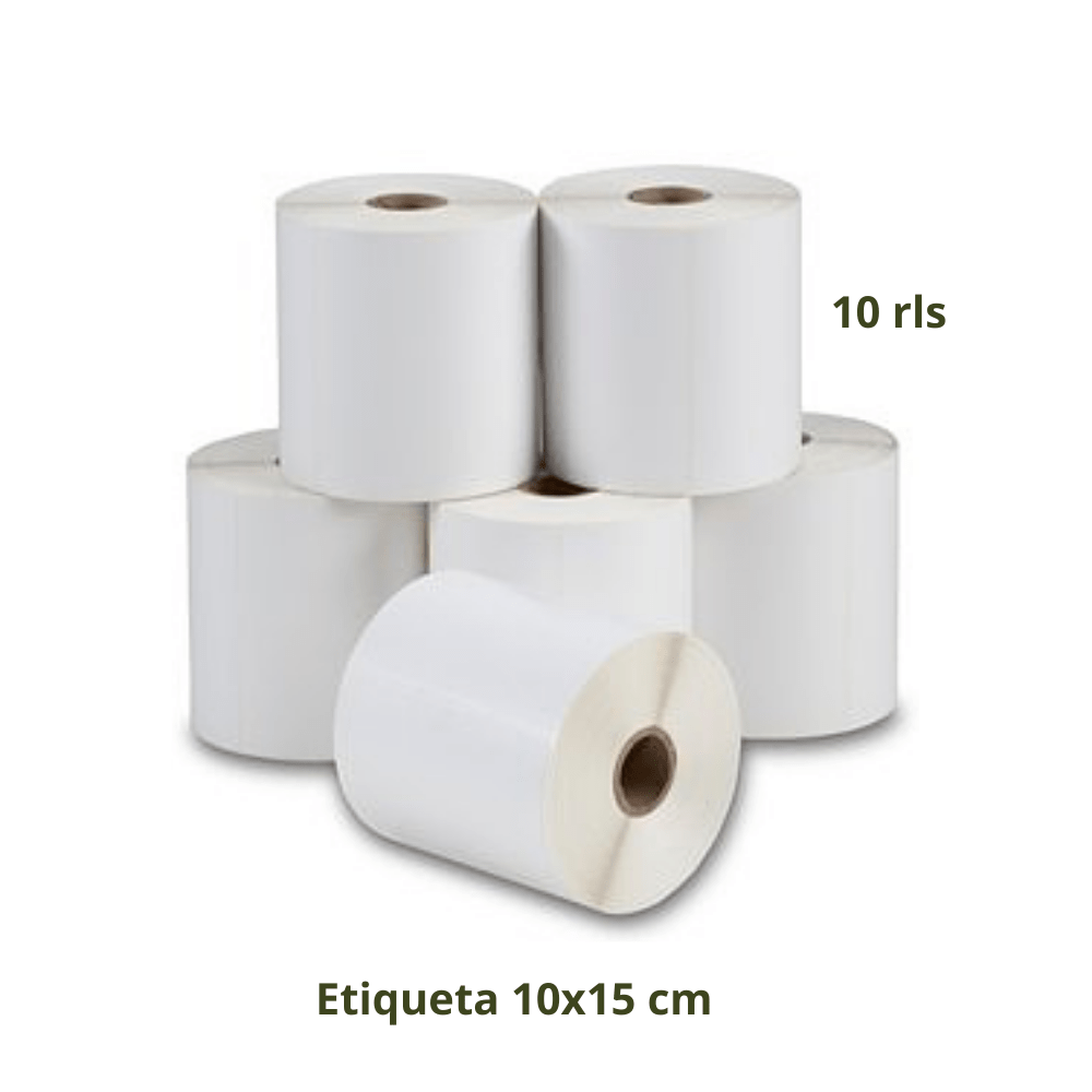 Kit 4 Rolos Etiqueta 10x15 + 4 Ribbons Jumbo Mercado Envios