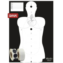 Alvo Silhueta Preta 48x66cm 120gr - 100 Un SAT + obreias branco/preto