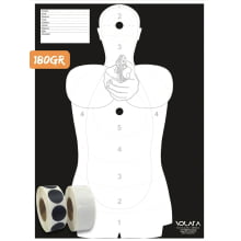 Alvo Silhueta Preta 48x66cm SAT 180gr - 100 Unids + Obreias Branco/Preta